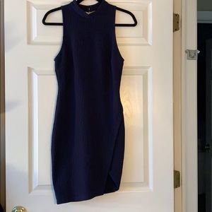 ASTR The Label Navy Ribbed Bodycon Dress